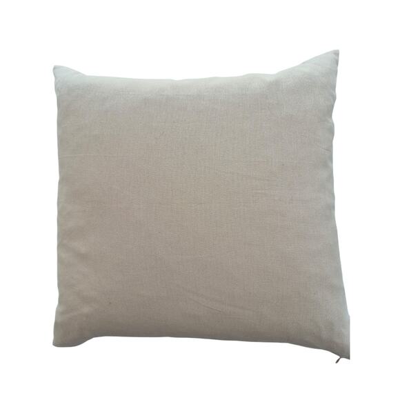 Vintage Embroidery Pottery Barn Throw Pillow 2011 Natural Moss Green Blue Red - Picture 4 of 10